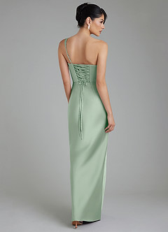 Azazie Sabrina Bridesmaid Dresses Agave Mermaid Corset Stretch Satin Dress image3