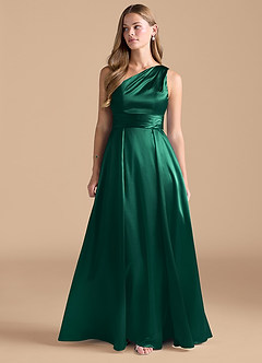 Azazie Dallas Final Sale Auburn A-Line One Shoulder Metallic Satin Dress image3