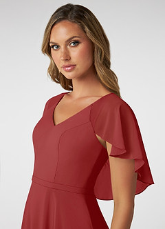Azazie Jamie Final Sale Rust A-Line Chiffon Dress image6