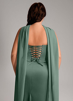 Azazie Sorrel Bridesmaid Dresses Eucalyptus Mermaid Strapless Stretch Satin Convertible Dress image14