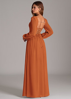 Azazie Maree Bridesmaid Dresses Cinnamon A-Line Corset Chiffon Dress image2