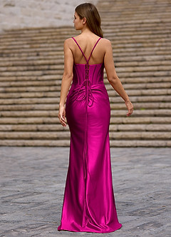 Glow Reste Sig Silkesliknande satinbalklänning image2