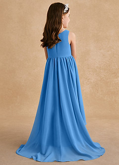 Azazie Pip Flower Girl Dresses Blue Jay A-Line Sleeveless Chiffon Dress image3