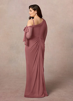 Azazie Marna Kleider für die Brautmutter Etui One-Shoulder Gittergewebe Kleid Wüstenrose image9