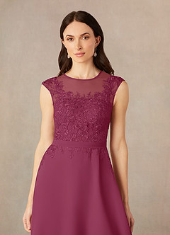 Azazie Klaus Mother of the Bride Dresses Mulberry A-Line Scoop Sequins Chiffon Dress image5