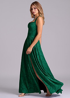 Azazie Francis Abiti da Damigella Abito A-Line in Burnout Floreale Corsetto Smeraldo image5