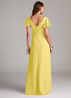 Azazie Soren Bridesmaid Dresses Canary A-Line Ruched Chiffon Dress image4