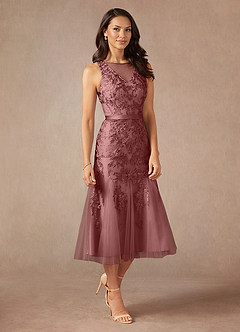 Azazie Herrin vestidos de madre de la novia Vestido de Rosa Del Desierto de Encaje de Sirena image1