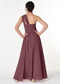 Azazie Molly Junior Abito A-Line in Chiffon Plissettato Sangria image2