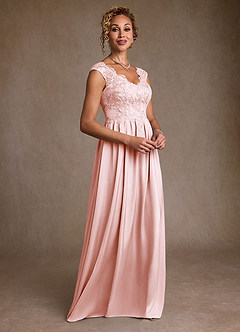 Azazie Amethyst Abiti per la Madre della Sposa Abito A-Line in Pizzo Rosa Rossore image5
