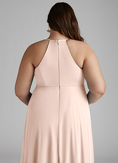 Azazie Annabelle Maternity Bridesmaid Dresses A-Line V-Neck Pleated Mesh Floor-Length Dress image4
