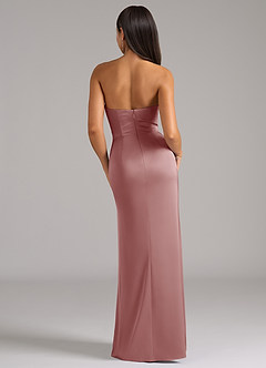 Azazie Marla Bridesmaid Dresses Dusty Rose Sheath Strapless Stretch Satin Convertible Dress image6