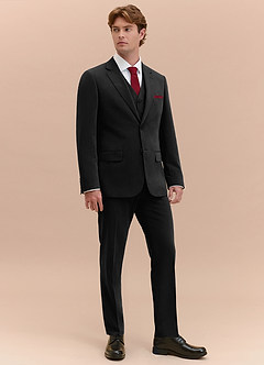 front William Black Comfort Blend 3-piece suit