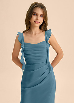 Azazie Jessamine Junior Robe Sirène en Mousseline de soie Encolure en Forme de Cœur Bermude image7