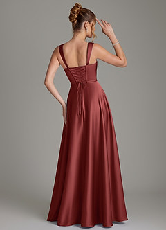 Azazie Azaria Robes de demoiselle d'honneur Robe Trapèze en Satin extensible Corset Terracotta image5