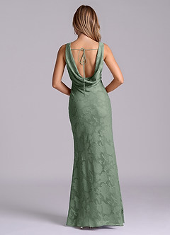 Azazie Rylina Final Sale Matcha Mermaid Floral Burnout Dress image2