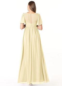 Azazie Verna Maternity Bridesmaid Dresses A-Line V-Neck Ruched Chiffon Floor-Length Dress image2