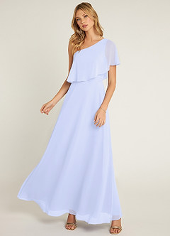 Azazie Lizzy Bridesmaid Dresses Lavender A-Line One Shoulder Chiffon Dress image5