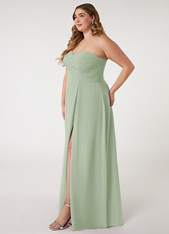 Azazie Arabella Allure Robes de demoiselle d'honneur Robe Trapèze Convertible en Mousseline de soie Encolure en Forme de Cœur Vert Sauge image16