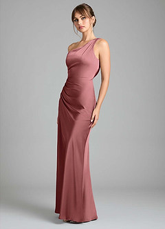 Azazie Madelyn Bridesmaid Dresses Amethyst Mermaid One Shoulder Stretch Satin Convertible Dress image6