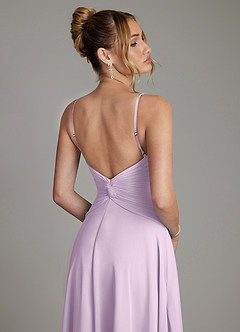 Azazie Elita Vente finale Robe Trapèze en Mousseline de soie Plissée Frostiges Flieder image2