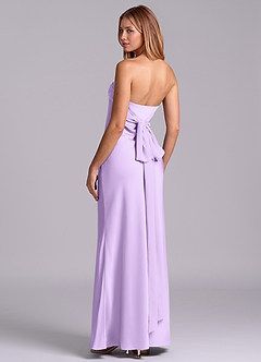 Azazie Ailanie Brudtärnklänningar Klä av Tubklänning i Stretch Satin Axelbandslös Lila image2