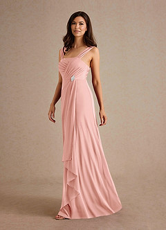 Azazie Clinton Mother of the Bride Dresses Rosette A-Line Pleated Mesh Dress image6