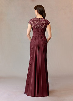 Azazie Jamila Kleider für die Brautmutter Meerjungfrau-Linie Spitze Kleid Cabernetrot image2