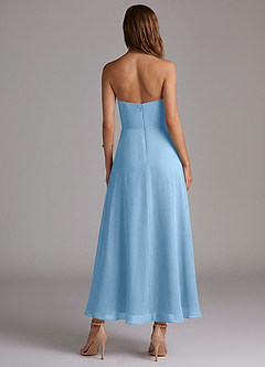 Azazie Wren Bridesmaid Dresses Steel Blue A-Line Strapless Chiffon Dress image4