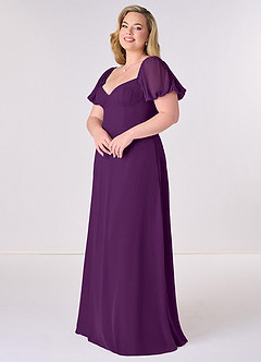 Barbie ♥ Azazie Bridesmaid Dresses Grape A-Line Pleated Chiffon Dress image9