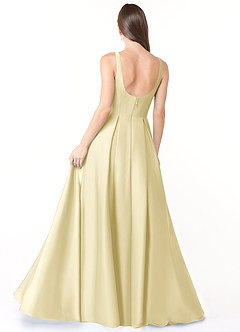 Azazie Neve Abiti da Damigella Abito Principessa in Raso Elasticizzato Con Tasche Sorbetto Al Limone image2