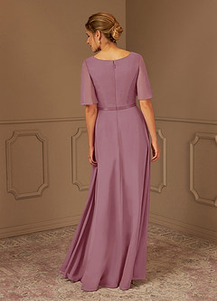 Azazie Tricia Mother of the Bride Dresses Vintage Mauve A-Line V-Neck Pleated Chiffon Dress image5