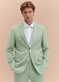 front James Dusty Sage Structured Stretch Suit Jacket