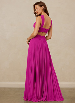 Christian Siriano Bridal for Azazie 1009 Bridesmaid Dresses Fuchsia A-Line Pleated Chiffon Dress image3