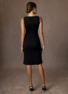 front Charlotte Noir Robe à tissage raffiné