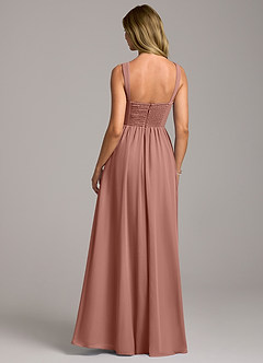 Azazie Rosaline Bridesmaid Dresses Cedar Rose A-Line Side Slit Chiffon Dress image6