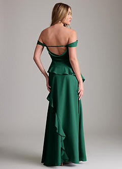 Azazie Sloane Bridesmaid Dresses Emerald A-Line Sweetheart Neckline Chiffon Dress image7