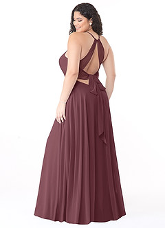 Azazie Evalleen Bridesmaid Dresses Sangria A-Line Pleated Chiffon Dress image8