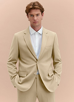 front James Champagne Structured Stretch Suit Jacket