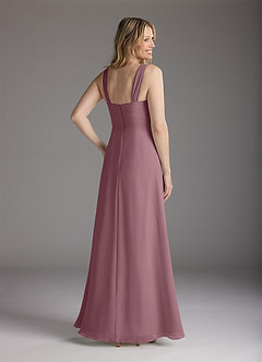Azazie Weisz Mother of the Bride Dresses Vintage Mauve A-Line Square Neckline Pleated Chiffon Dress image5
