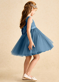 Azazie Jani Flower Girl Dresses Bermuda A-Line Bow Tulle Dress image3