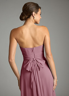 Azazie Tamira Bridesmaid Dresses Vintage Mauve A-Line Pleated Chiffon Convertible Dress image5