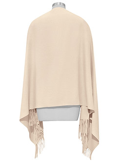 front Solid Fringe Shawl