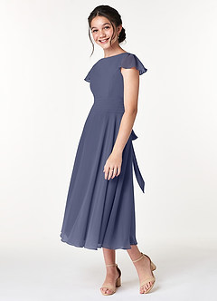 Azazie Payton Junior Stormy A-Line Bow Chiffon Dress image5