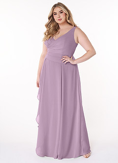 Azazie Kori Bridesmaid Dresses Wisteria A-Line Pleated Chiffon Dress image8