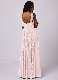 Barbie ♥ Azazie Bridesmaid Dresses Blushing Pink A-Line with Pockets Chiffon Dress image2