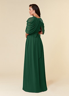 Azazie Olena Mother of the Bride Dresses Dark Green A-Line Sequins Chiffon Dress image4