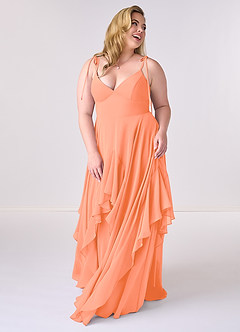 Barbie ♥ Azazie Bridesmaid Dresses Sunset A-Line Bow Chiffon Dress image8