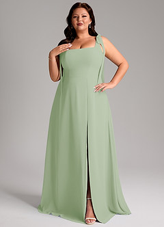Azazie Debra Bridesmaid Dresses Dusty Sage A-Line with Pockets Chiffon Convertible Dress image10