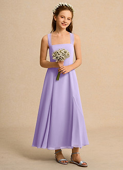 Azazie Tater Junior Formal Flower Girl Klänningar Klä A-Line i Chiffong Plisserad image5